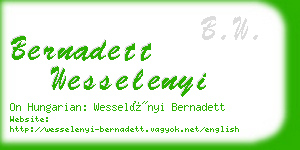 bernadett wesselenyi business card